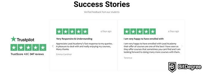 Lead Academy review: success stories.