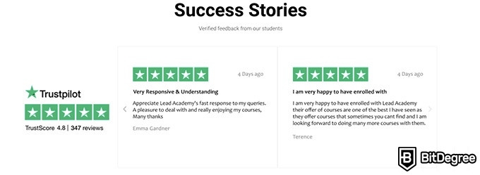 Lead Academy review: success stories.