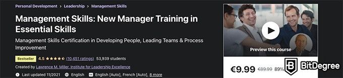 Leadership courses online: management skills: new manager training in essential skills.