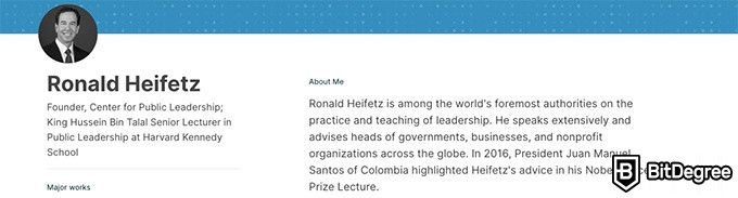 Leadership courses online: Ronald Heifetz.