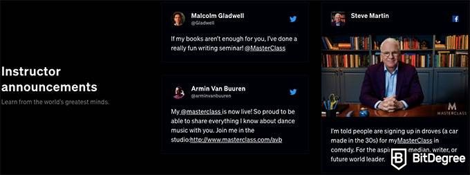 Análise do MasterClass: celebridades em suas mídias sociais.