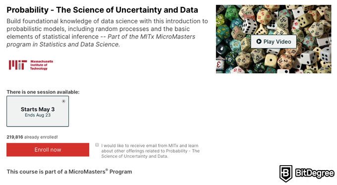 Mit data science certificate: edx course probability the science of uncertainty and data
