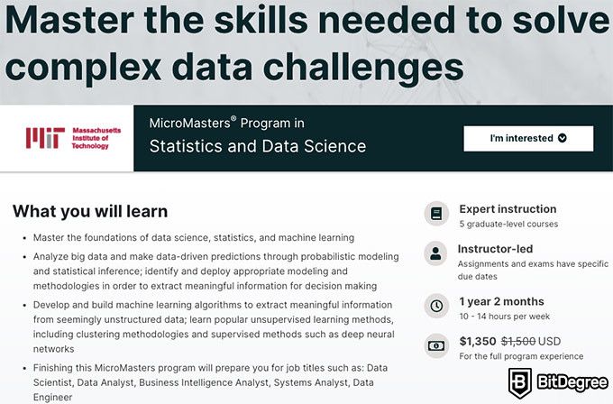 MIT Machine Learning: Programa MicroMasters® en Estadística y Ciencia de Datos.