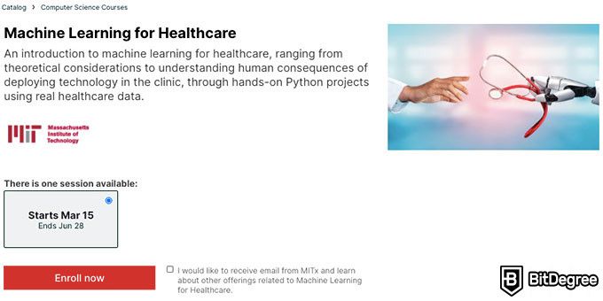 MIT machine learning course: Machine Learning for Healthcare.
