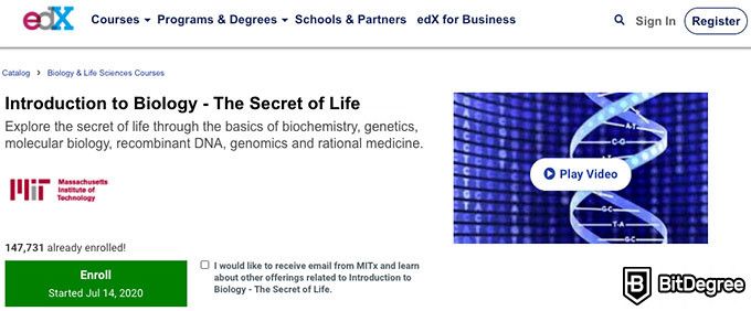 MIT online courses: Introduction to Biology.