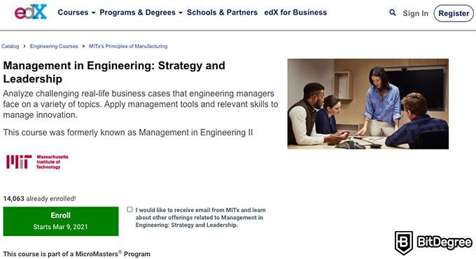 Kursus online MIT: Manajemen di Bidang Rekayasa.