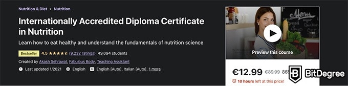 Nutrition courses online: internationally accredited diploma certificate in nutrition.