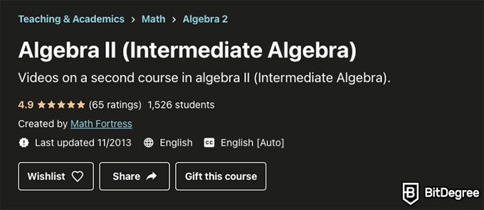 Online Algebra Course - Algebra II Udemy Course