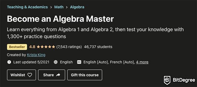 Online Algebra Course - Become An Algebra Master Udemy Course