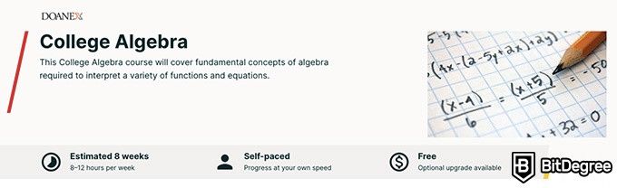 Online Algebra Course - College Algebra edX Course