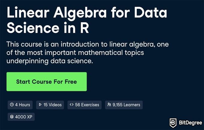 Melhores Cursos de Álgebra Online: Álgebra linear para ciência de dados en R.