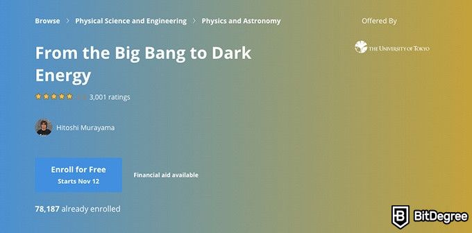 Online astronomy degree: Big Bang to Dark Energy course