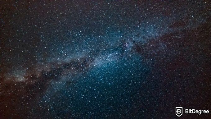 Online astronomy degree: dark blue night sky