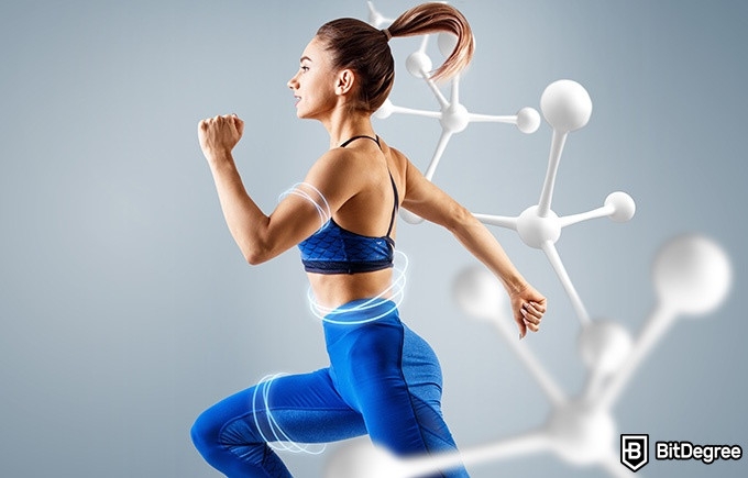 Online Biochemistry Course: woman sprinting.