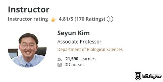 Online Biochemistry Course: Biochemical Principles Course Instructor