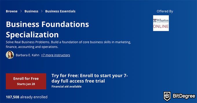 Online business courses: coursera business foundations specialization