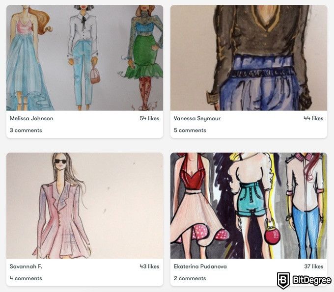 Online Fashion Design Courses: First Steps Of Fashion Design Course Students' Work