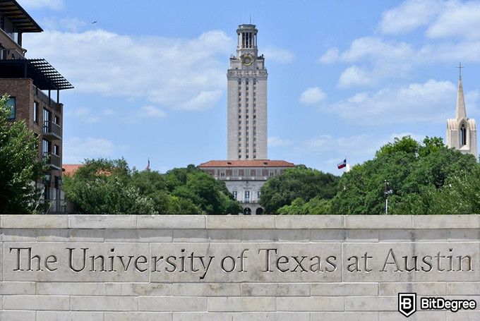 Online Healthcare Degrees: Unviersity of Texas at Austin sign.