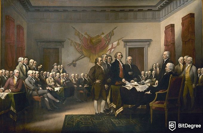 Online history courses: Declaration of Independence by Trumbull