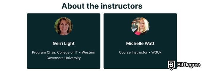 Online information technology degree: edX instructors Gerri Light and Michelle Watt.
