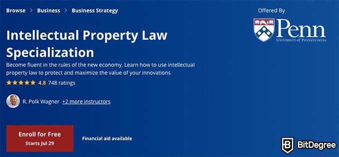 Online Law Courses: Intellectual Property Law Specialization