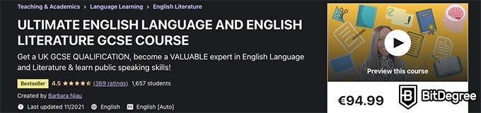 Online literature course: ultimate English language and English literature GCSE course.