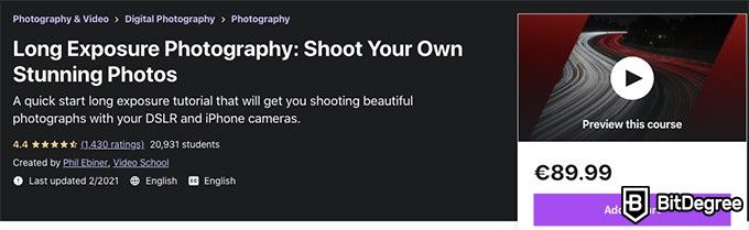 Online photography classes: long exposure photography course