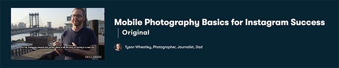 Online photography classes: mobile photography basics for Instagram course
