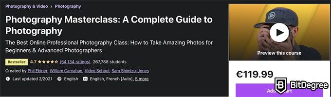 Online photography classes: photography masterclass course
