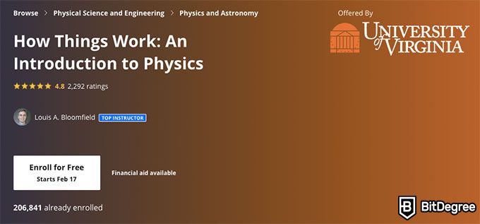 Online physics courses: how things work