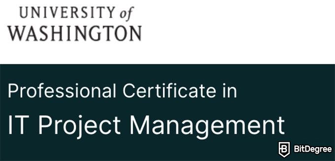 Online Project Management Degree: professional certificate in IT project management course.
