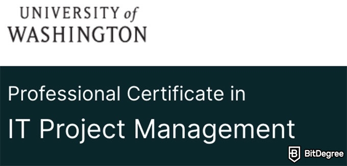 Online Project Management Degree: professional certificate in IT project management course.