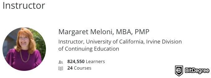 Online Project Management Degree: project management principles course instructor.