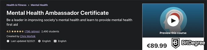 Online public health degree: Mental Health Ambassador Certificate course