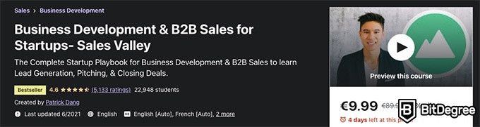 Online sales training: B2B Sales for Startups course