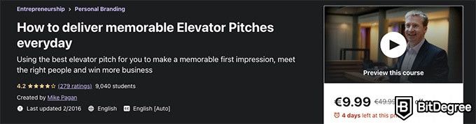Online sales training: Elevator Pitches course
