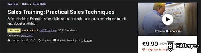 Online sales training: Practical Sales Techniques course