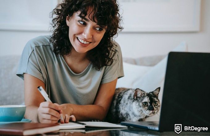 Online sales training: studying online with a cat