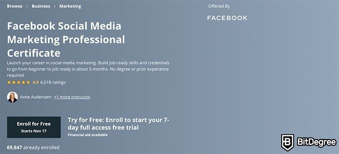 Online Social Media Courses: Facebook Social Media Marketing Professional Certificate