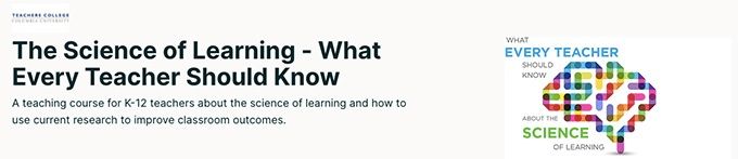 Online teaching courses: the science of learning - what every teacher should know.