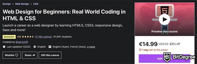 Online Web Design Courses: Web Design for Beginners: Real World Coding in HTML & CSS course