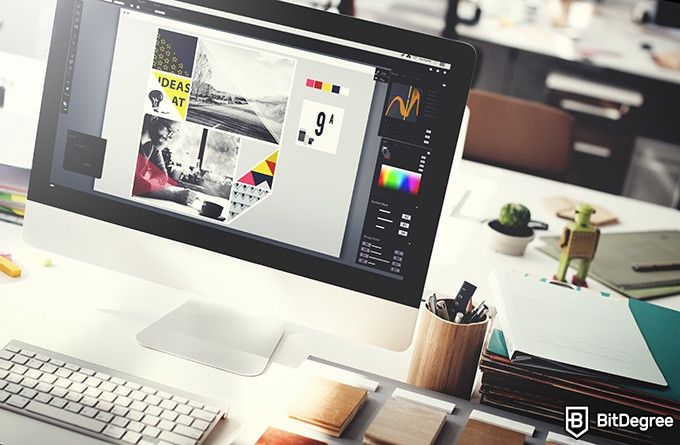 Курсы веб дизайна: ноутбук с Adobe Illustrator.