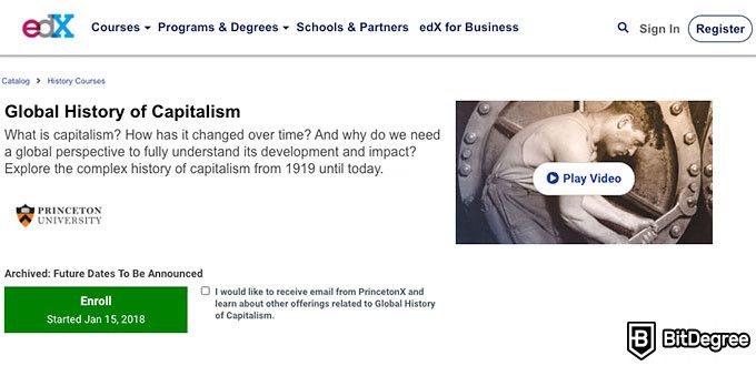 Princeton University online courses: Global History of Capitalism.