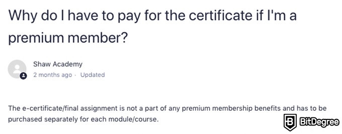 Shaw Academy Reviews: why you need a premium membership to get a certificate