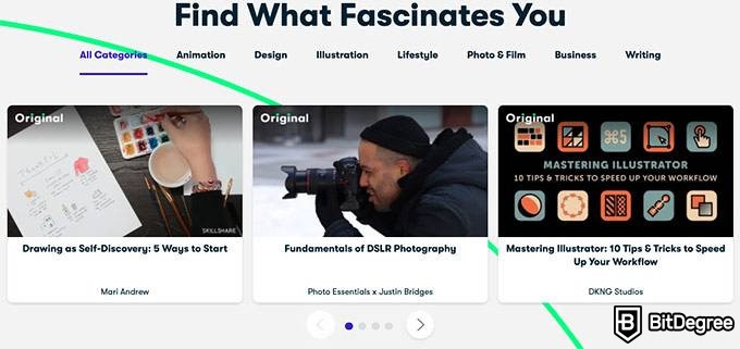 Skillshare İncelemesi: Skillshare Kategoriler