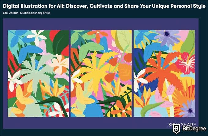Cursos de Desenho Skillshare: Ilustração digital para todos.