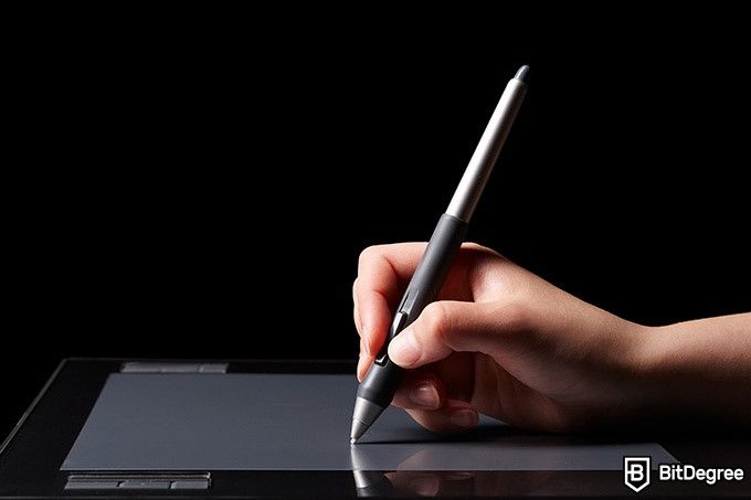 Thiết kế đồ họa Skillshare: người viết trên máy tính bảng.