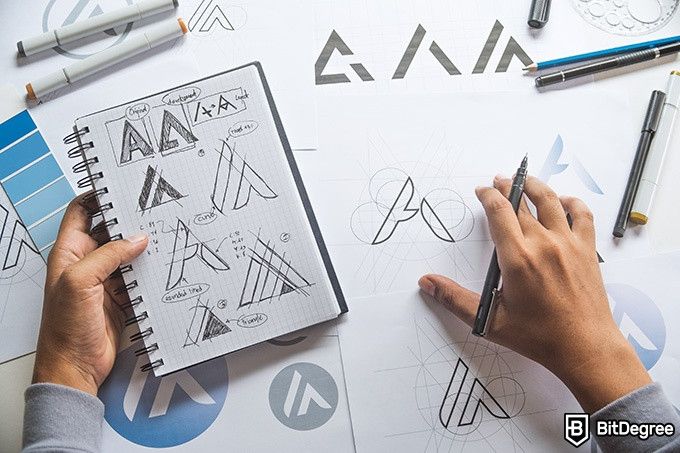 Melhores Cursos de Design Gráfico Skillshare: fazendo um logo.