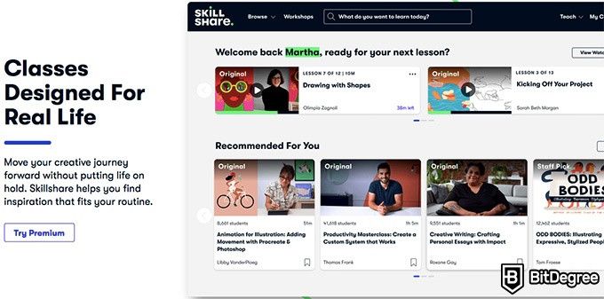 Udemy versus Skillshare: Kelas desain.