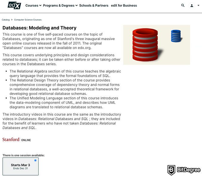 Stanford database course: Modeling and Theory.